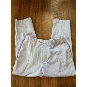 Daniel Cremieux Men's 36x32 Light Blue Dress Pants Flat Front Lightweight